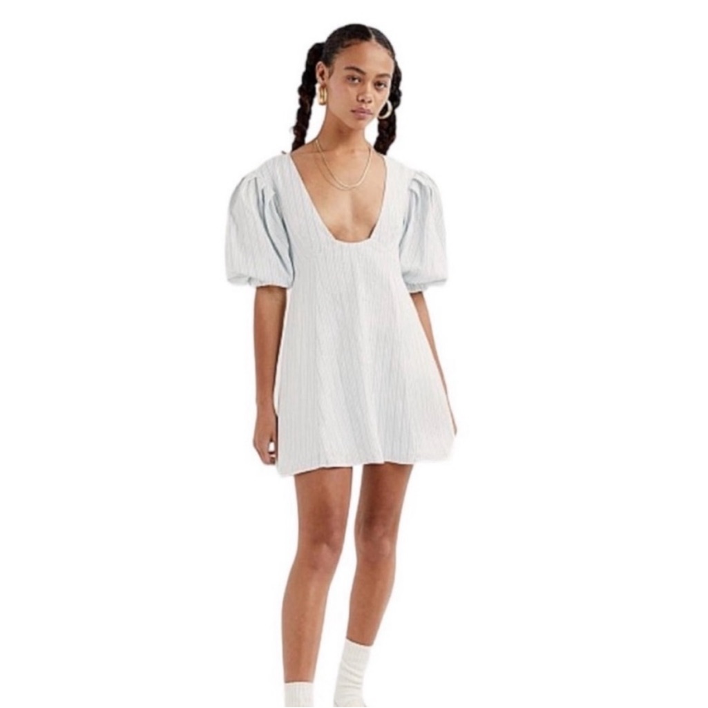 For Love And Lemons Leslie Mini Dress Light Blue Medium New With Tags